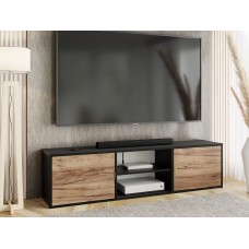 Atvērts TV galdiņš LUNO 3, Melns/Zelts craft/Zelts